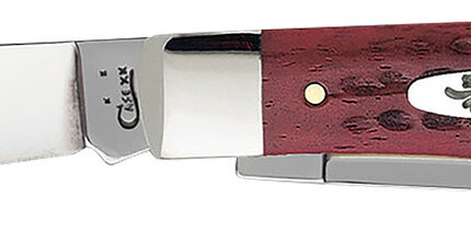 Case 00783 Trapper  Medium 3.25"/3.27" Folding Clip Point/Spey Plain Mirror Polished Tru-Sharp SS Blade Corn Cob Jigged Old Red Bone Handle