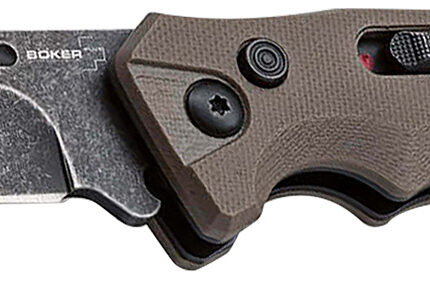 Boker 01BO483 Intention II  Folding Drop Point Plain D2 Steel Blade Brown G10 Handle