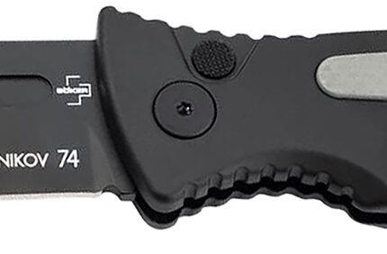 Boker 01KALS136  Kalashnikov 3.35" Clip Point Plain Black D2 Steel Blade Black/Gray Aluminum Handle