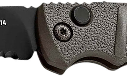 Boker 01KALS96  Kalashnikov 2.52" Drop Point Plain/Serrated Black D2 Steel Blade Gray Aluminum Handle