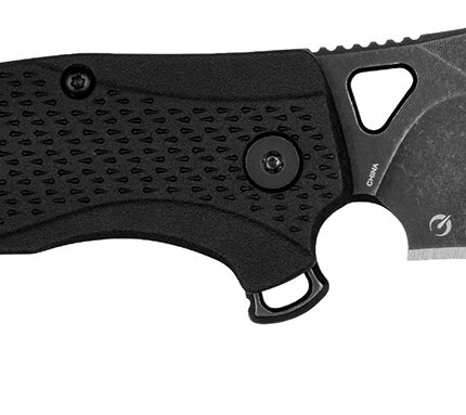 Kershaw 1423 Dawnstar  Tactical 3.50" Folding Hawkbill Plain Blackwash 8Cr13MoV SS Blade, Black Textured Glass Filled Nylon Handle