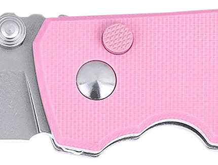 CRKT 2474P SQUID  EDC 2.27" Folding Plain Stonewashed D2 Steel Blade, Pink G10 Handle