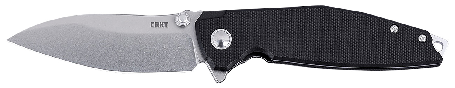 CRKT 2540 IBISD EDC 3.09" Folding Plain Stonewashed D2 Steel Blade, Black G10 Handle