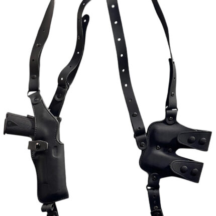 1791 Gunleather NSS1SBLVR Optic Ready Shoulder Vertical Black Fits 1911 Right Hand