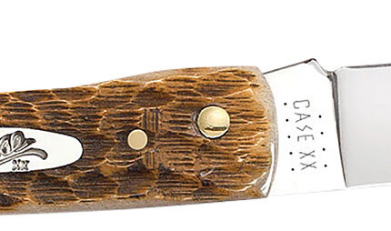 Case 00245 Sod Buster Jr. Plain Peach Seed Jigged Amber Bone Handle