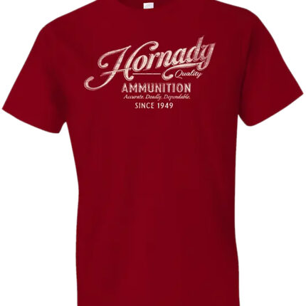 Hornady Gear 31874 Vintage Script Red Cotton Semi-Fitted XL