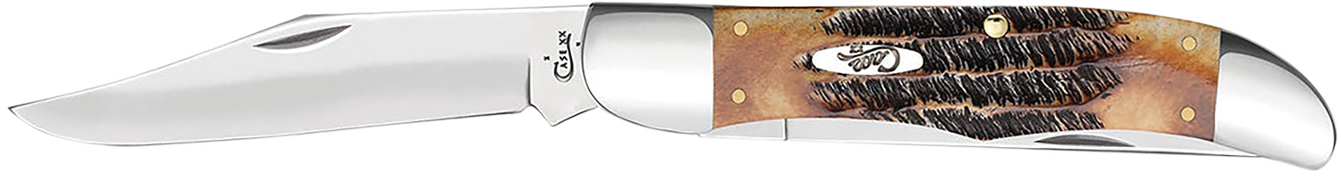 Case 03574 Hunter 4.10" Folding Plain Mirror Polished Tru-Sharp SS Blade, 6.5 BoneStag Handle