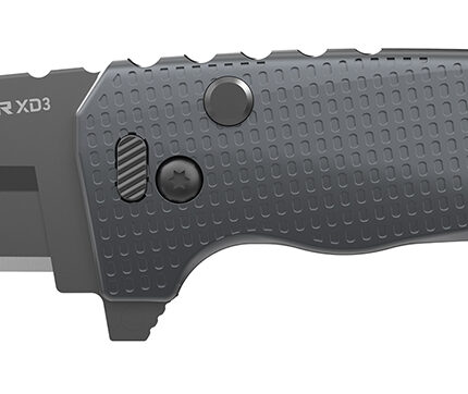 Outdoor Edge XDS330AC Razor XD3  3" Folding Plain 420J2 SS Blade Charcoal