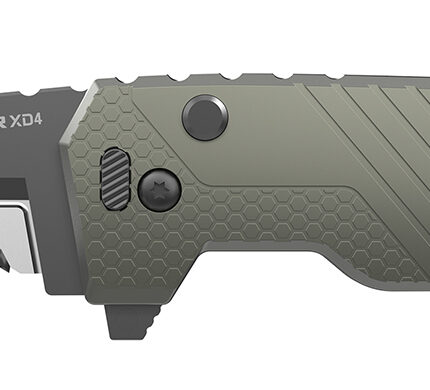Outdoor Edge XDS430AC Razor XD4  3" Folding Serrated 420J2 SS Blade Green