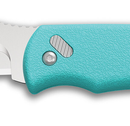Outdoor Edge RMS222C RazorMini  2.20" Folding Plain 420J2 SS Blade Aqua ABS Polymer Handle