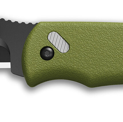 Outdoor Edge RMG222C RazorMini  2.20" Folding Plain 420J2 SS Blade OD Green ABS Polymer Handle