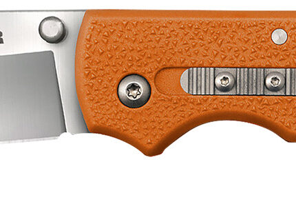 Cold Steel CS23JBZ Double Safe Hunter 3.50" Folding Clip Point Plain Satin 8Cr13MoV SS Blade, 4.88" Blaze Orange Textured GFN Handle