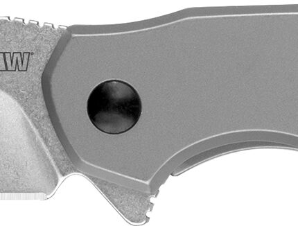 Kershaw 1375 Valve  EDC 2.25" Folding Drop Point Plain Stonewashed 4Cr14 Blade, Bead Blasted Stainless Steel Handle