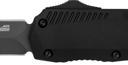 Kershaw 9000DE Livewire Automatic 3.45" OTF Spear Point Plain Black PVD CPM MagnaCut Steel Blade, Black Anodized Aluminum Handle