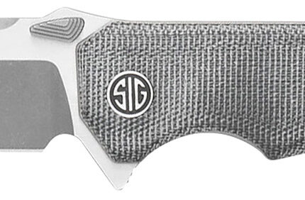 Sig Sauer Knives VA9SBT Validus  3.78" Folding Modified Tanto Plain Dark Acid Stonewash/Satin M390 Steel Blade, 4.76" Salt & Pepper Canvas Micarta Handle