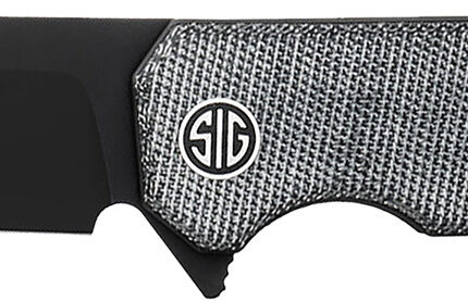 Sig Sauer Knives KA8BB Karak  3.25" Folding Wharncliffe Plain Black PVD Nitro-V Blade, 4" Salt & Pepper Micarta Handle