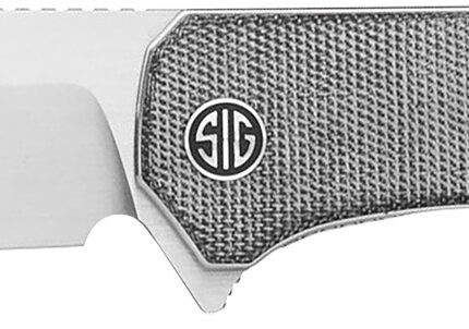 Sig Sauer Knives XI6SB Xiphos  3.40" Folding Modified Tanto Plain Satin Nitro-V Blade, 4.20" Salt & Pepper Micarta Handle