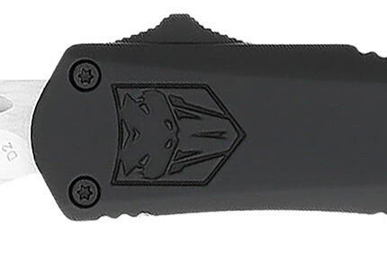 CobraTec Knives SBFS3DNS FS-3  Small 2.75" OTF Drop Point Plain D2 Steel Blade, 4.25" Black Aluminum Alloy Handle
