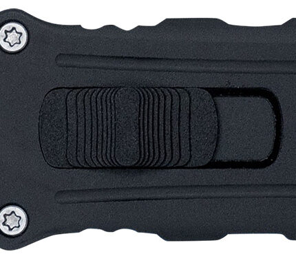 CobraTec Knives CTOTFUKSBBLK Utility  OTF Aluminum Blade, 3.38" Black Anodized Aluminum Handle