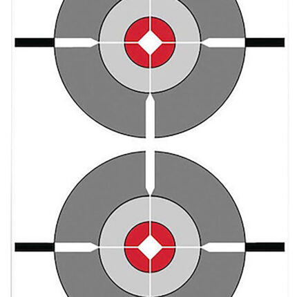 Birchwood Casey BC-37207 EZE-Scorer Double Bullseye Hanging Paper 12" x 18" Gray/Red 10 Pack