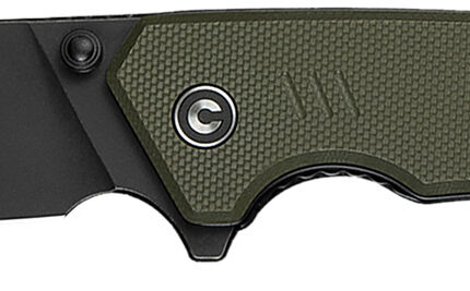 Civivi Knives C24012-2 Merit  3.28" Folding Drop Point Plain Black Stonewashed 14C28N Steel Blade, OD Green Textured G10 Handle