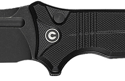 Civivi Knives C23080-1 Neurohaptic EDC 3.74" Folding Clip Point Plain Black Stonewashed Nitro-V Steel Blade, Black Textured G10 Handle
