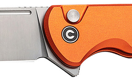 Civivi Knives C20022B-2 Chevalier II  EDC 3.47" Folding Sheepsfoot Plain Satin 14C28N Steel Blade, Orange Aluminum Handle