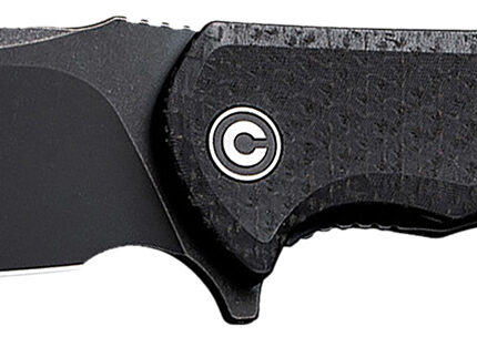 Civivi Knives C803G Praxis  3.75" Folding Plain Black Stonewashed 9Cr18MoV SS Blade, Black Textured Micarta Handle