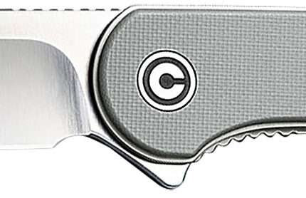 Civivi Knives C907B Elementum  2.96" Folding Tanto Plain Black Stonewashed D2 Steel Blade, 4.03" Gray Textured Micarta Handle