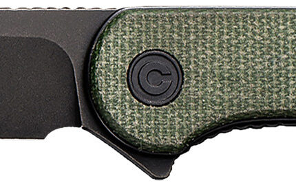 Civivi Knives C907T-E Elementum 2.96" Folding Tanto Plain Black Stonewashed D2 Steel Blade, 4.03" Green Textured Micarta Handle