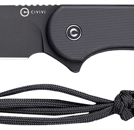 Civivi Knives C2105A Elementum  3.98" Fixed Plain Black Stonewashed D2 Steel Blade, 4.50" Black G10 Handle