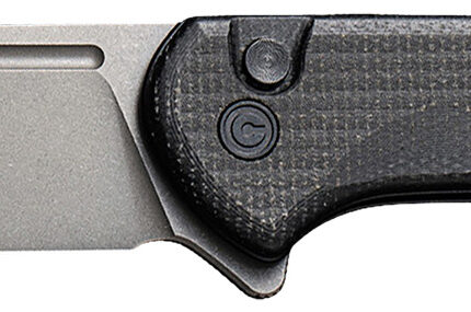 Civivi Knives C21006-1 Conspirator  3.48" Folding Plain Gray Stonewashed Nitro-V Steel Blade, Black Textured Micarta Handle