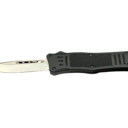 Steel River Knives MT616BULD2DP MT616 Ultralight Mini 2.75" OTF Drop Point Plain Polished D2 Steel Blade, 4.25" Black Aluminum Handle