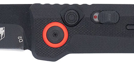 CobraTec Knives CTIFRBLK Inferno 3.50" OTF Tanto Plain Black TiCN D2 Steel Blade, 4.75" Black Textured Handle