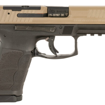 HK 81001195 VP9A1  Full Size Frame 9mm Luger 20+1 17+1 Black Flat Dark Earth Steel Optic Ready/Serrated Slide Brown Polymer Frame w/Picatinny Rail Interchangeable Backstrap Grip Ambidextrous