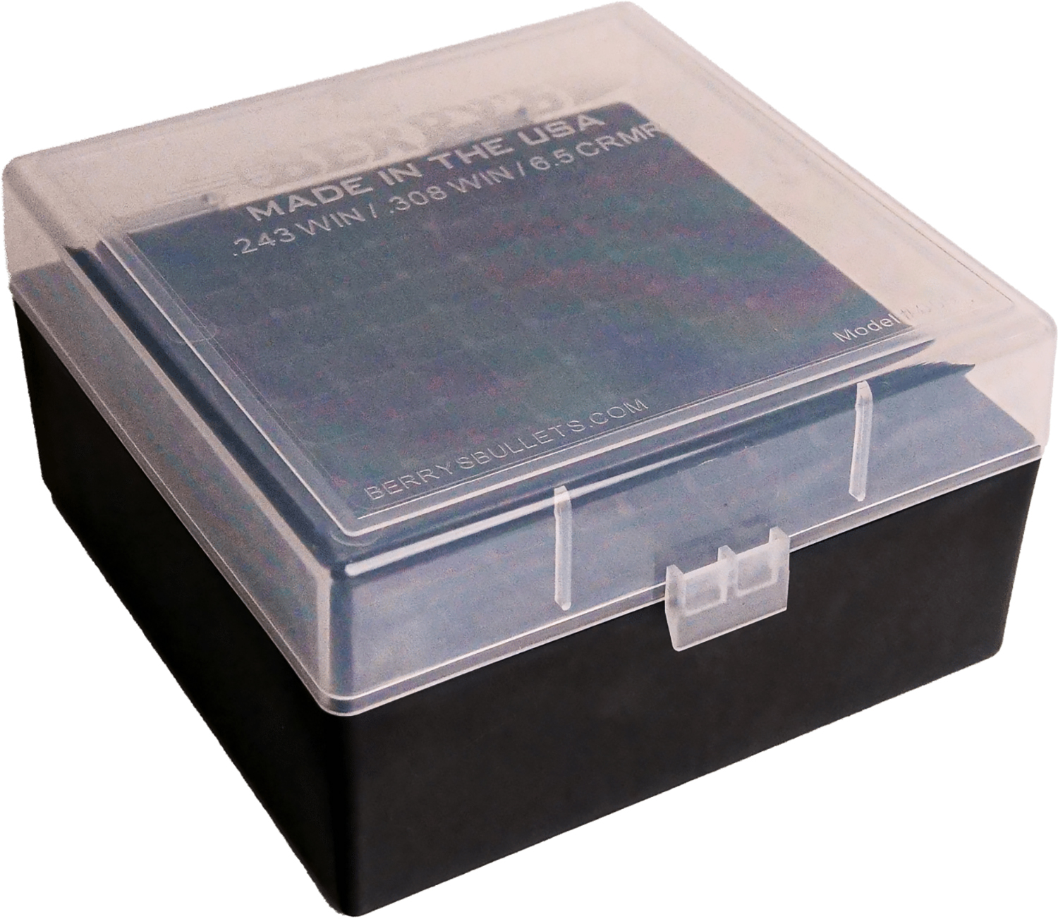 Berry's 25338 Ammo Box Clear/Black Polypropylene 100rd