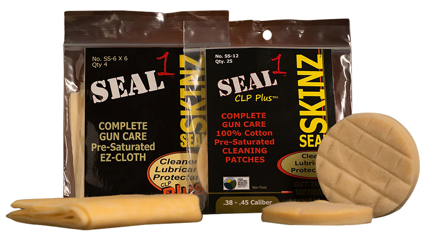 Seal 1 SS-12 Seal SKINZ Cleaning Patches/Cloths 270-30 Cal 1.75" Cotton