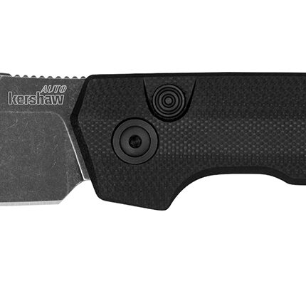 Kershaw 7038G10 Launch Iridium Automatic 3.45" Folding Plain Black Oxide Blackwash CPM MagnaCut Steel Blade, Black Anodized Aluminum/G10 Handle