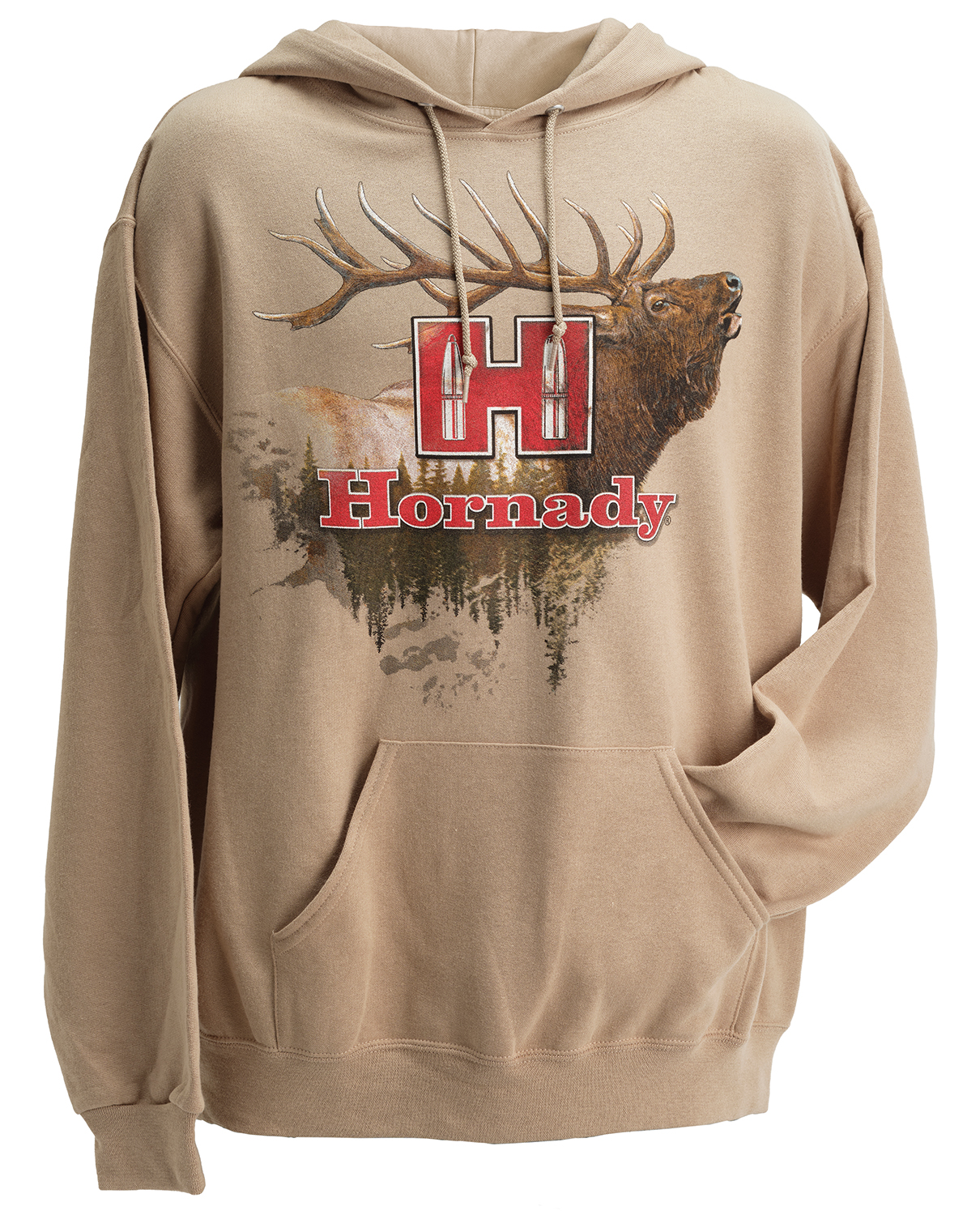 Hornady 99612M Elk Medium Tan/Khaki Hoodie Poly-Cotton