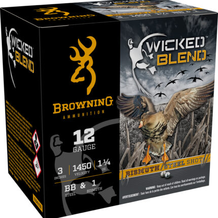 Browning Ammo B193431230 Wicked Blend 12Gauge 3" 1 1/4oz BB/1BI Shot 25 Per Box/10 Case