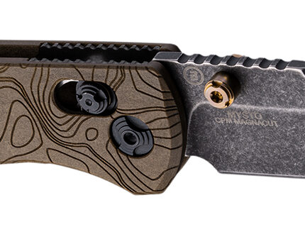 Hogue 24453 Mysto  3.40" Folding Drop Point Plain Black Stonewashed CPM MagnaCut Steel Blade, Maple Valley Richlite Black Handle