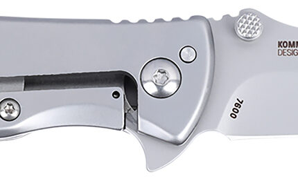 CRKT 7600 SLAG EDC 2.95" Folding Plain Bead Blasted D2 Steel Blade, Stainless Steel Handle
