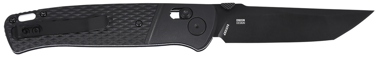 CRKT K431KKP Counterpart EDC 3.31" Folding Tanto Plain Black Oxide D2 Steel Blade, Black Textured GRN Handle