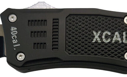 Xcaliber Knife Company  40 Cal  Medium 3.25" OTF Tanto Part Serrated 440C SS Blade, 4.64" Steel Handle