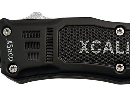 Xcaliber Knife Company  45 ACP  Small 2.75" OTF Tanto Plain Black 440C SS Blade, 3.91" Steel Handle