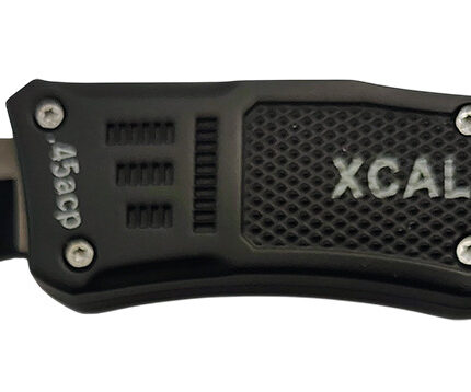 Xcaliber Knife Company  45 ACP  3.25" OTF Tanto Plain Black 440C SS Blade, 4.64" Steel Handle