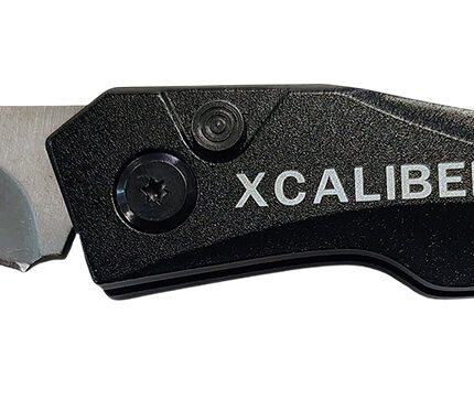 Xcaliber Knife Company  Switch Blade  3.25" Folding Sheepsfoot Plain Stainless D2 Steel Blade, 4.50" Black Aluminum Handle