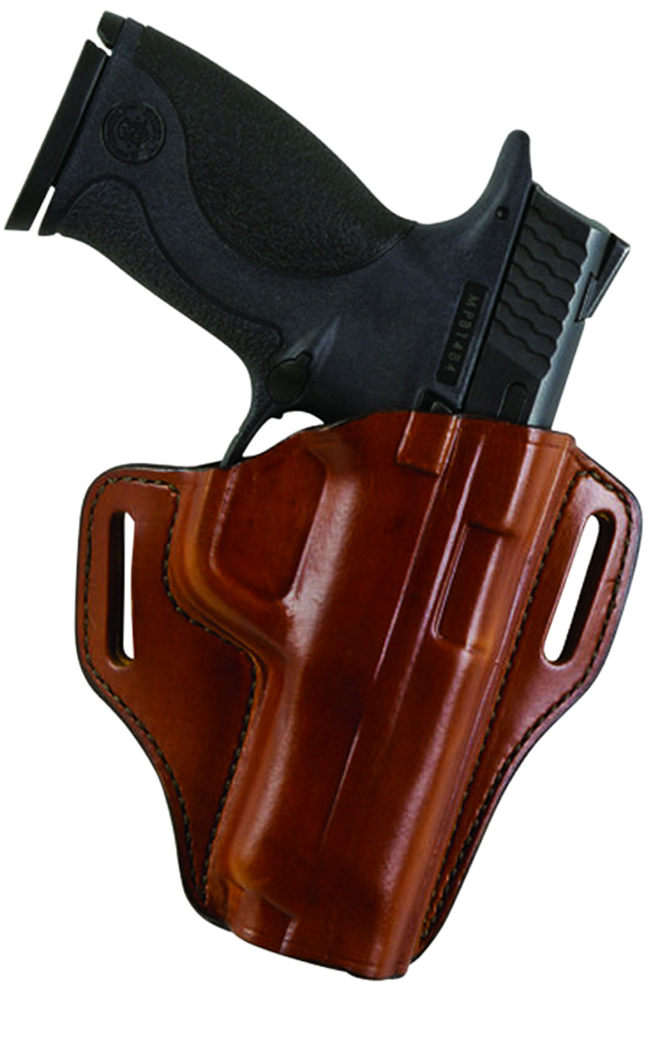 Bianchi 23996 57 Remedy OWB Size 15 Tan Leather Belt Slide Fits S&W M&P Shield Right Hand