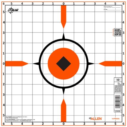 Allen 15576 Sight-In Grid Hanging Paper Universal 12"x12" Bright Orange 10 Pack