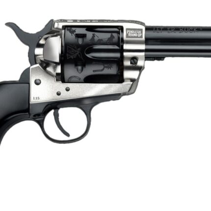 Pietta PFI357PR434BP 1873 Great Western II Pendleton Round?Up 357 Mag 6 Shot 4.75" Blued Engraved Barrel & Cylinder, Ultra Black Engraved Grip, Exposed Hammer